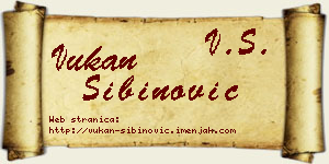 Vukan Sibinović vizit kartica